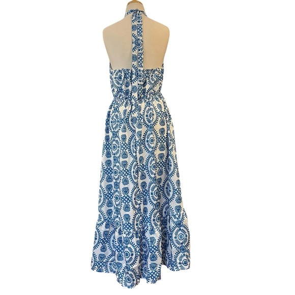 Cupshe Sleeveless Halter Midi Dress Cutout Details and Ruffle Hem Size Large - Picture 4 of 10